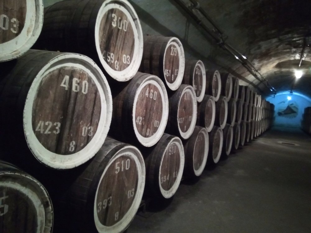 На винном заводе.