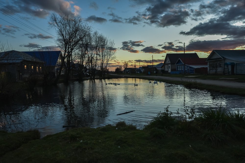 Закат в деревне