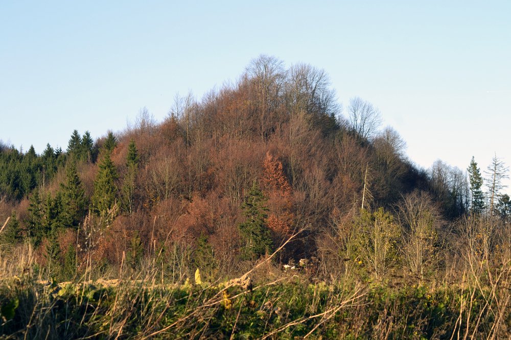 Distant mountain peak