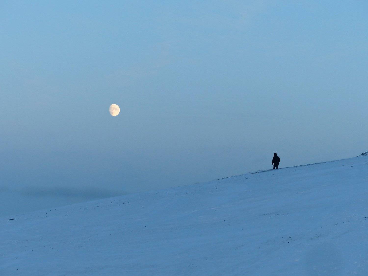 A man and moon.