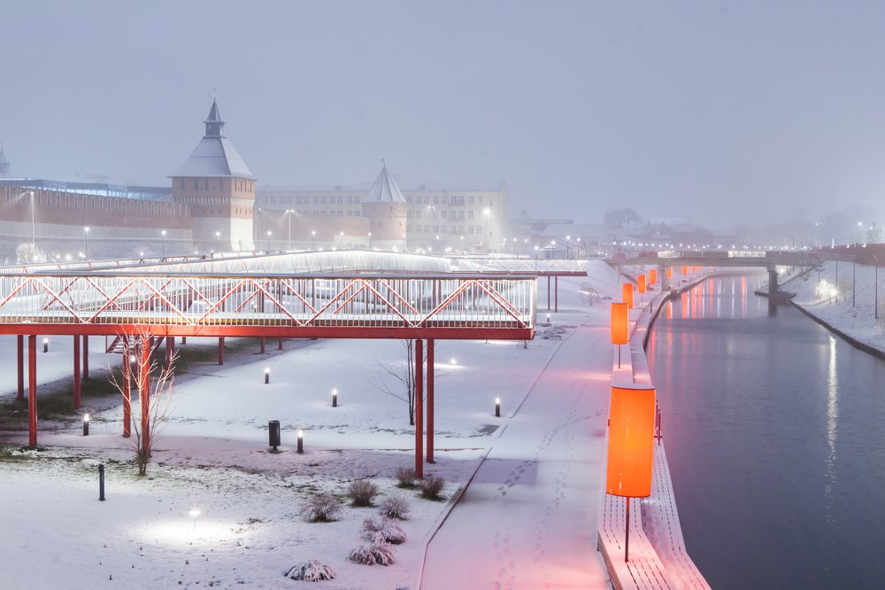 Зима в сердце Тулы и в середине апреля