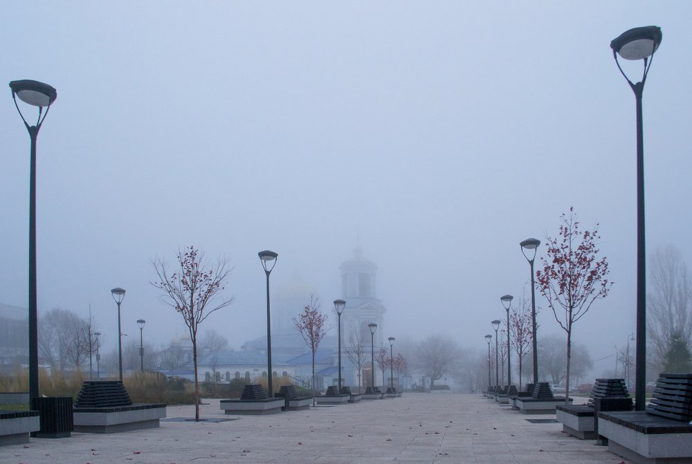 Туманное утро.