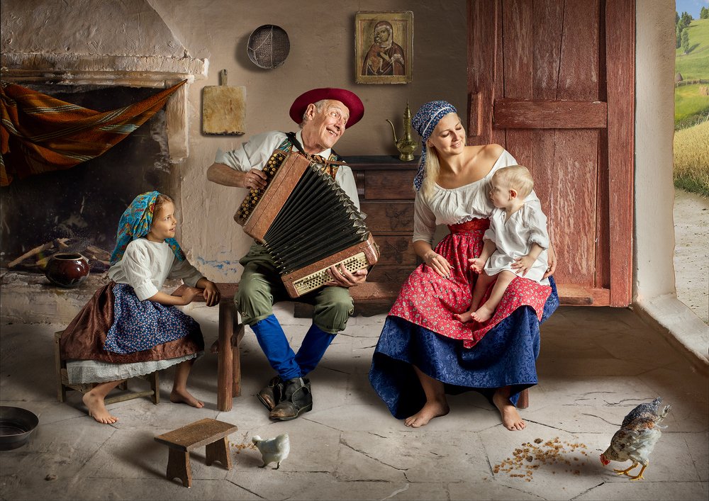 Grandpa plays the accordion