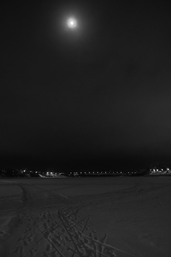 Winter moon landscape