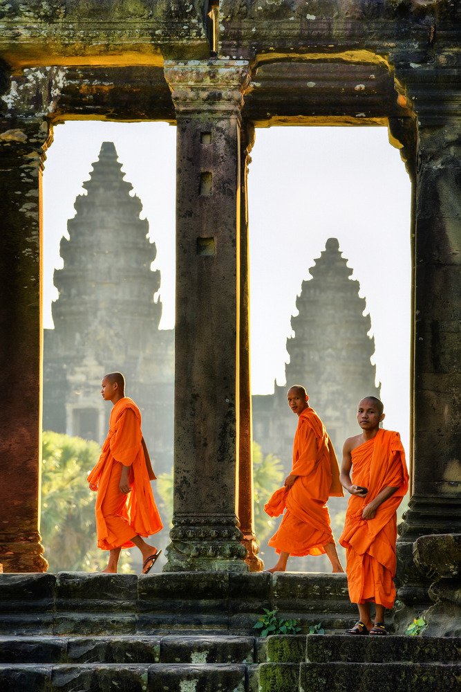 The monks in frame