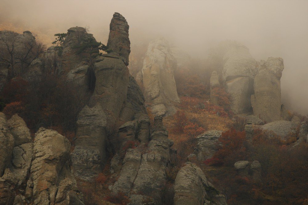 Туман окутал Демерджи