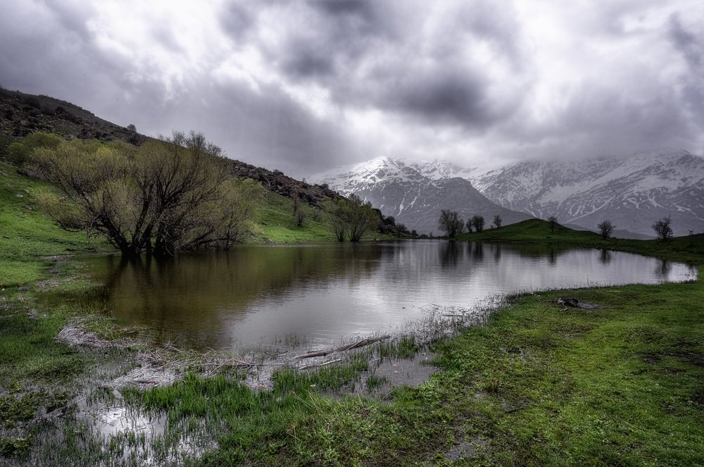 Lake at the top of mountain