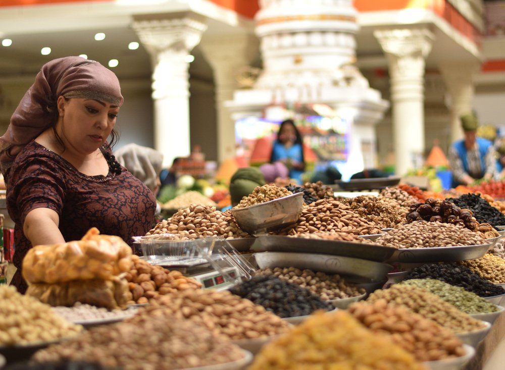Woman it Oriental Bazaar in Tajikistan