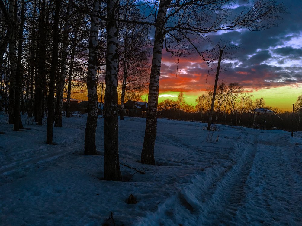 вечерний снег