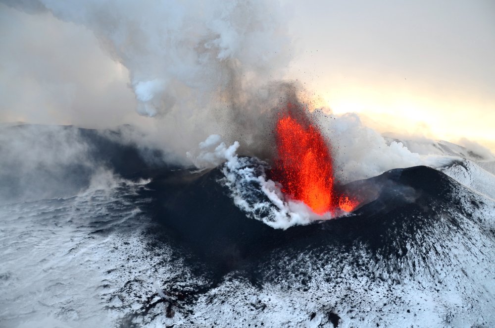 Извержение вулкана Толбачик.