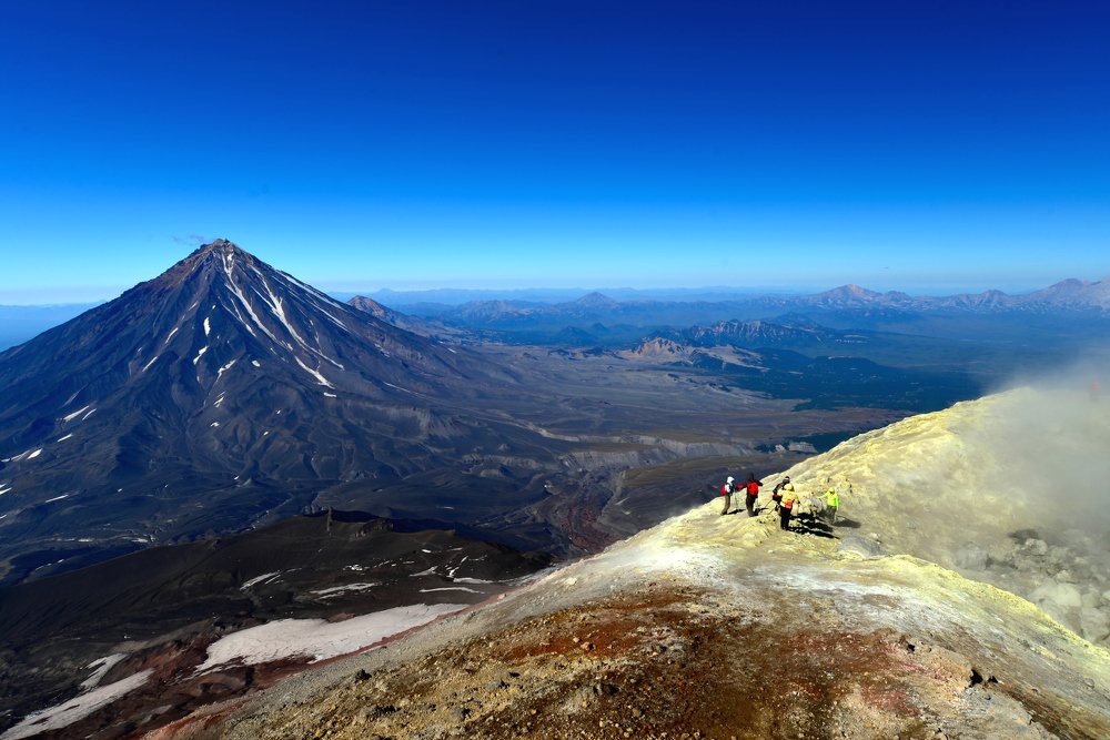 На вершине Авачинского вулкана.