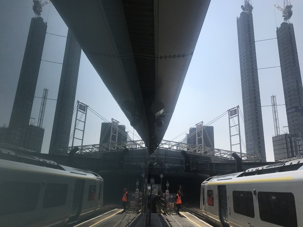 Mirror in subway station in London