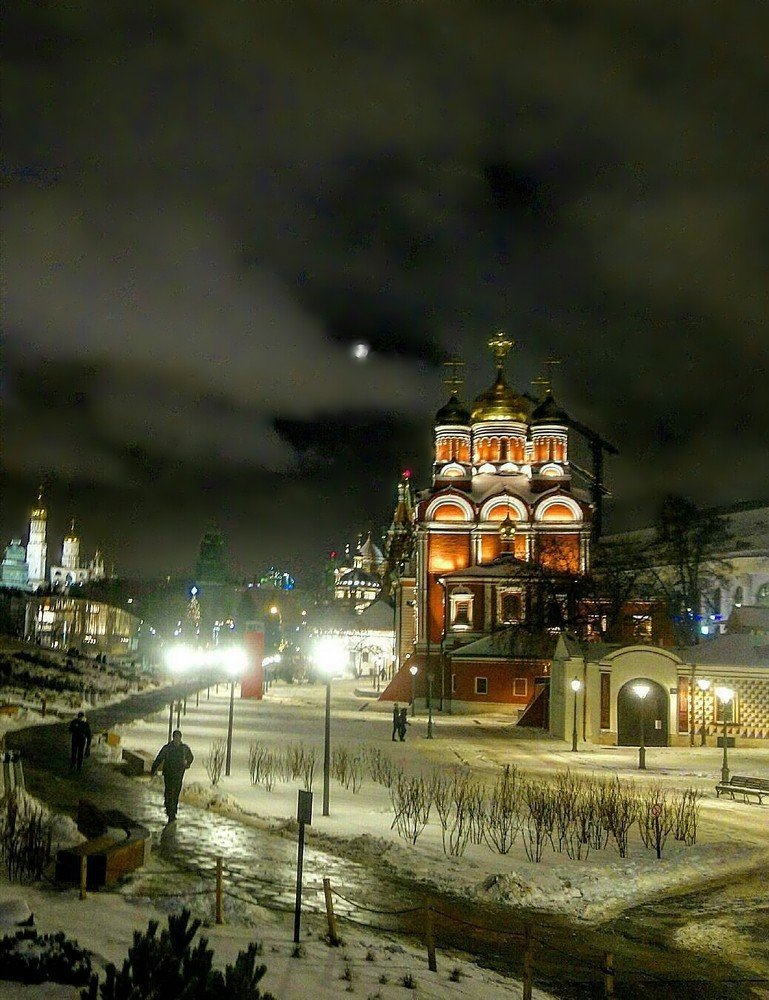 Зарядье. Лунная ночь.