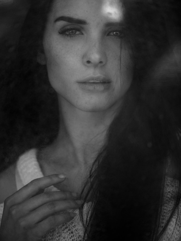 Black and white woman portrait