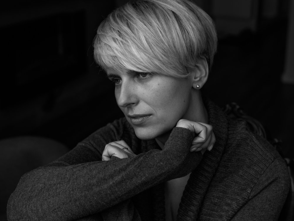 Black and white woman portrait