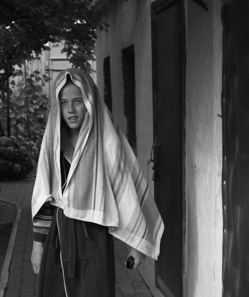 После бани.