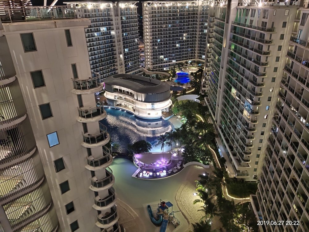 Azure beach in city