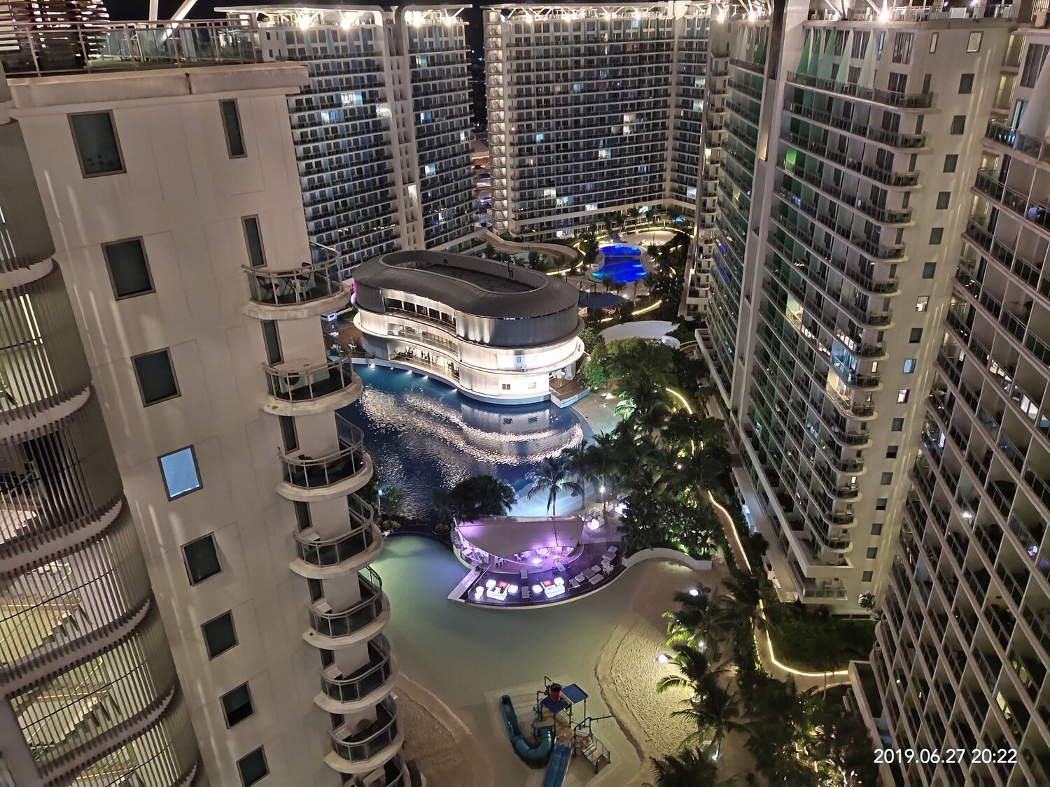 Azure beach in city