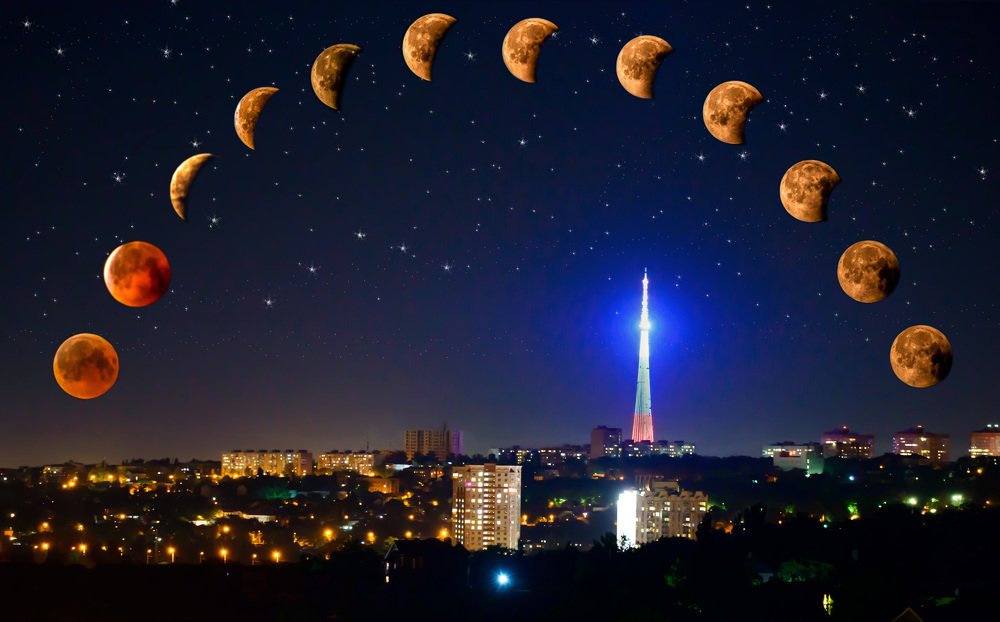 Лунное затмение над Ростовом-на-Дону