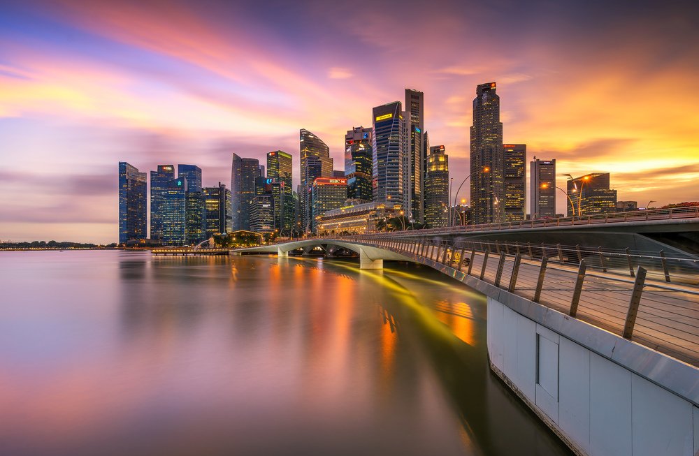 Sunset at marina bay sands, Singapore