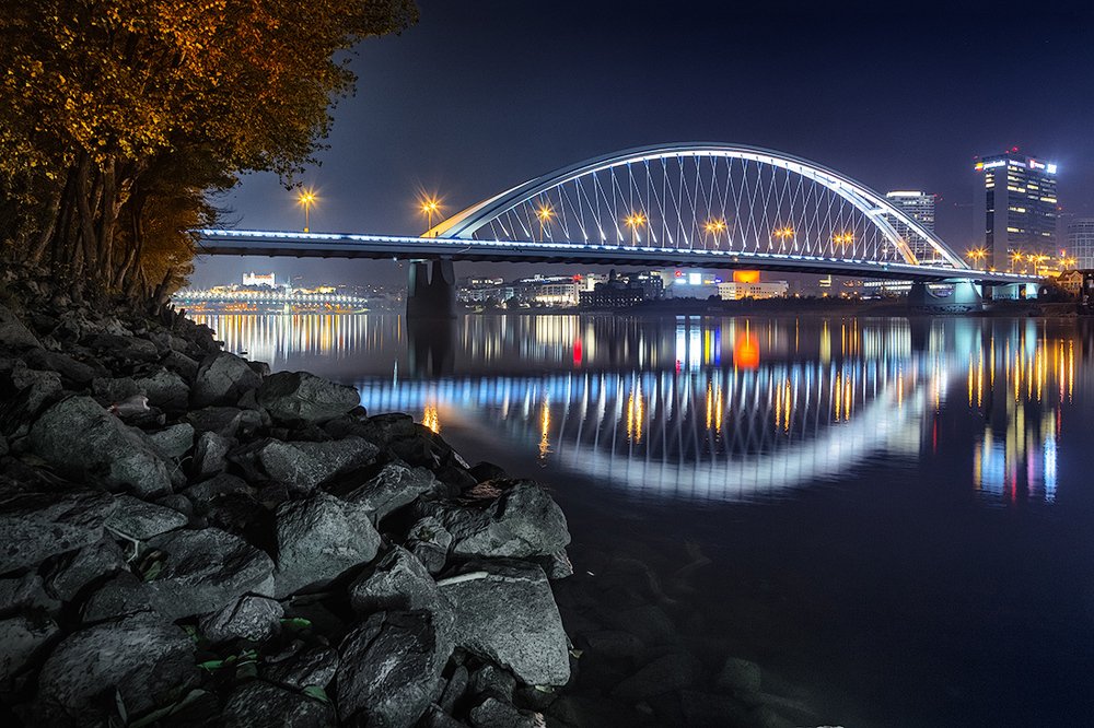 Apollo Bridge above Danube river