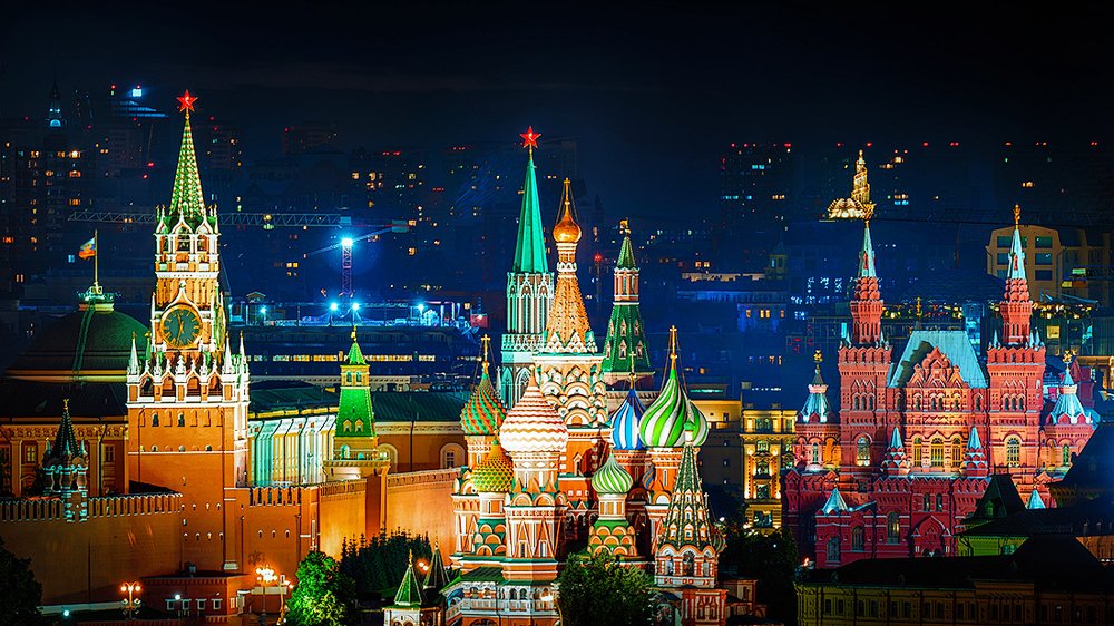 The Moscow Kremlin at night