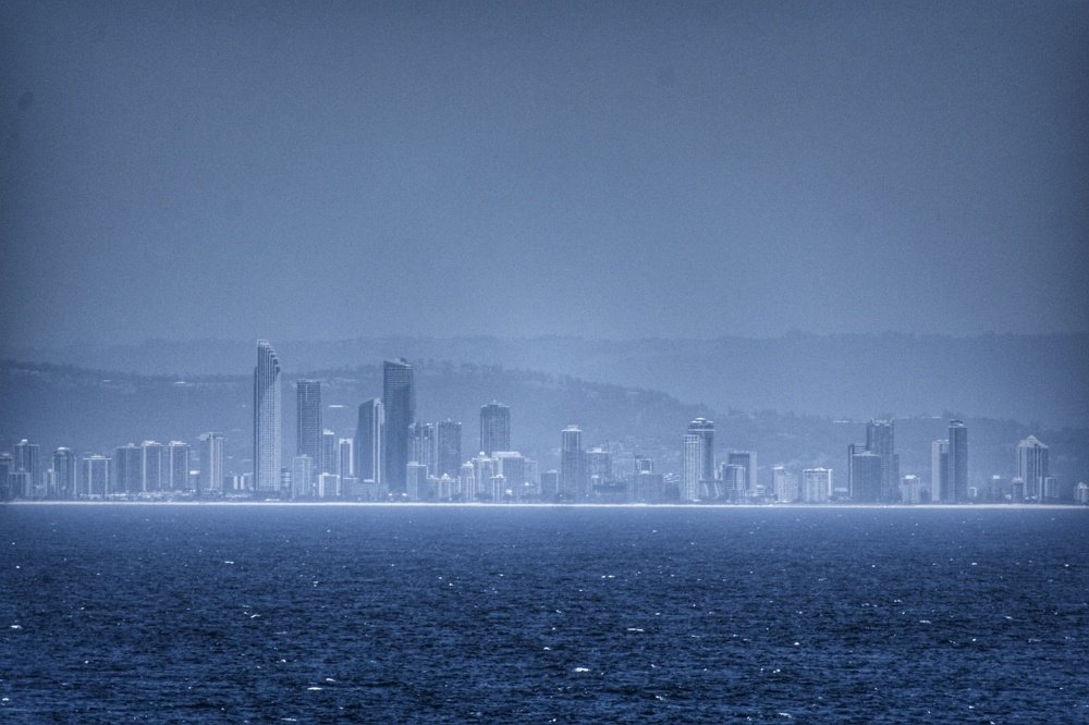 Cityscape-Blue Entanglement