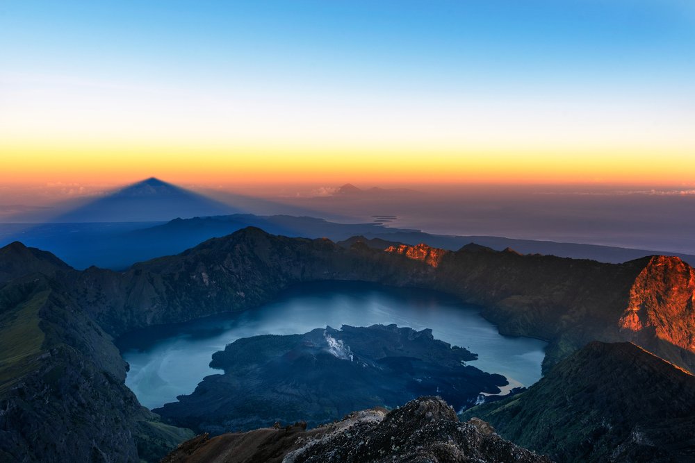 Sunrise at the peak of the volcano