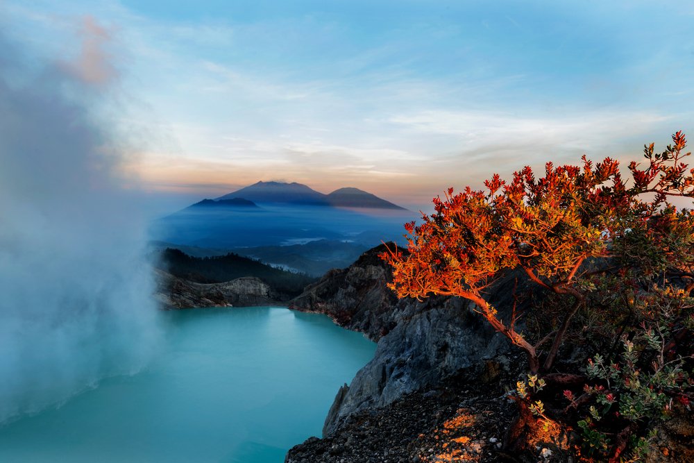 Crater Ijen volcano