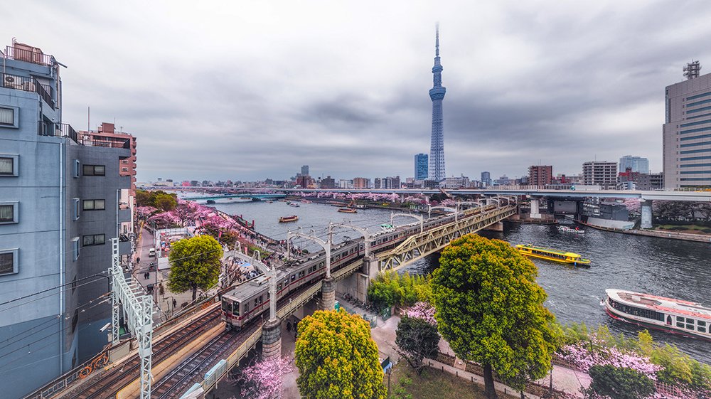 Asakusa district on springtime