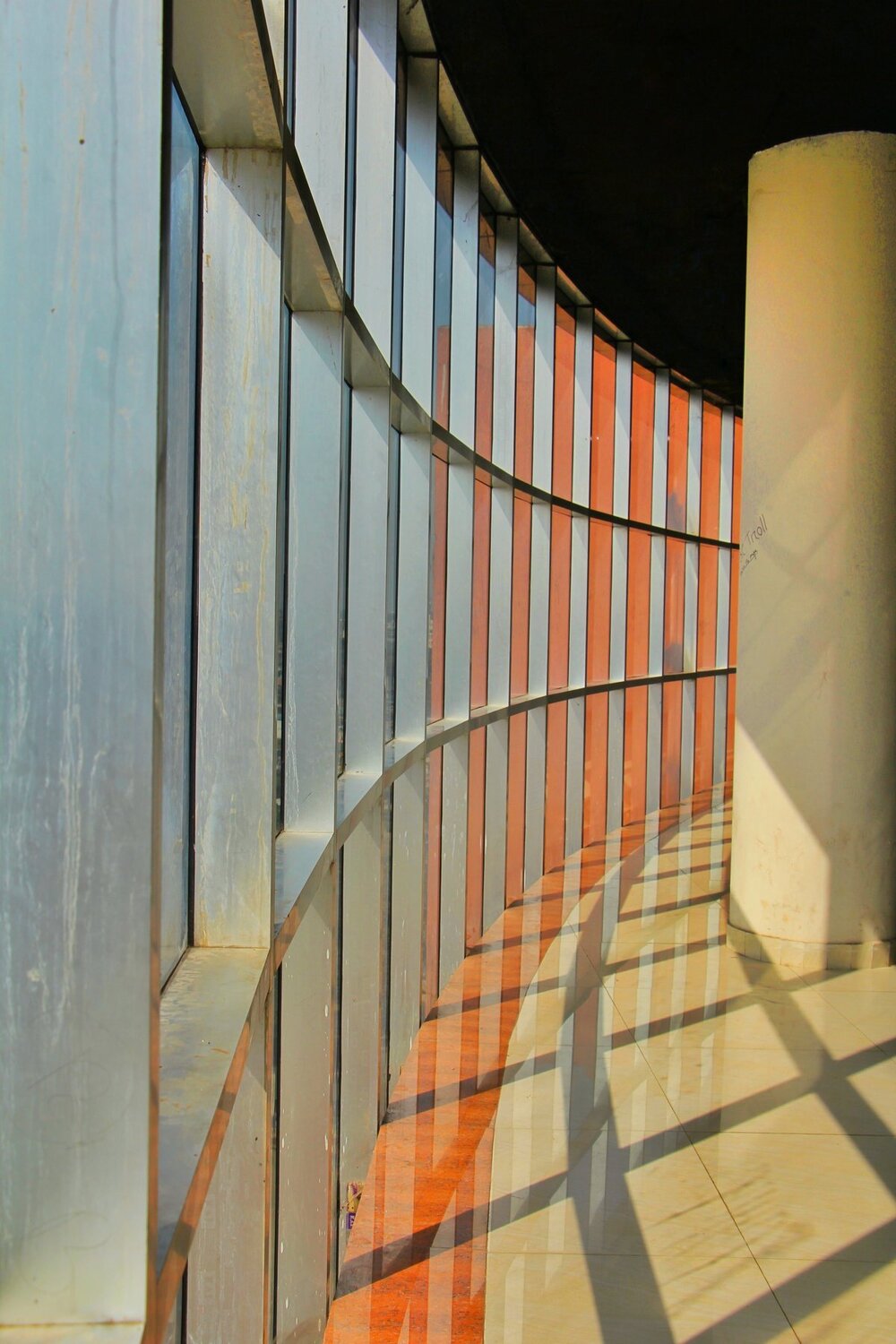 The walls of the glass
