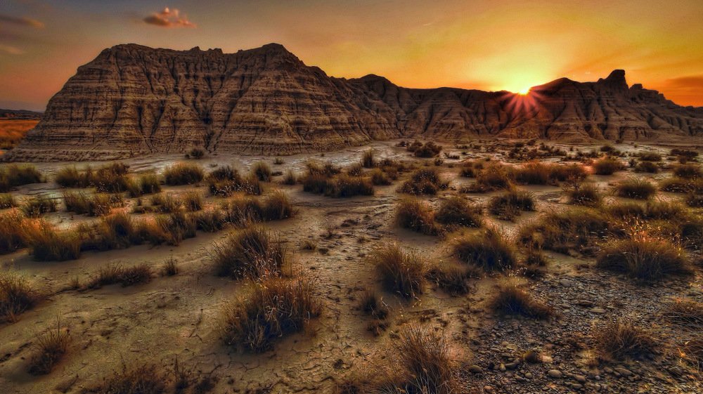Bardenas Reales at dusk
