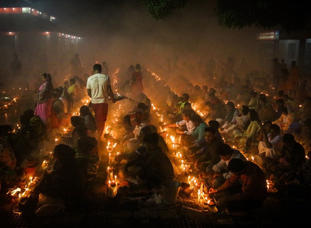 Praying with candles