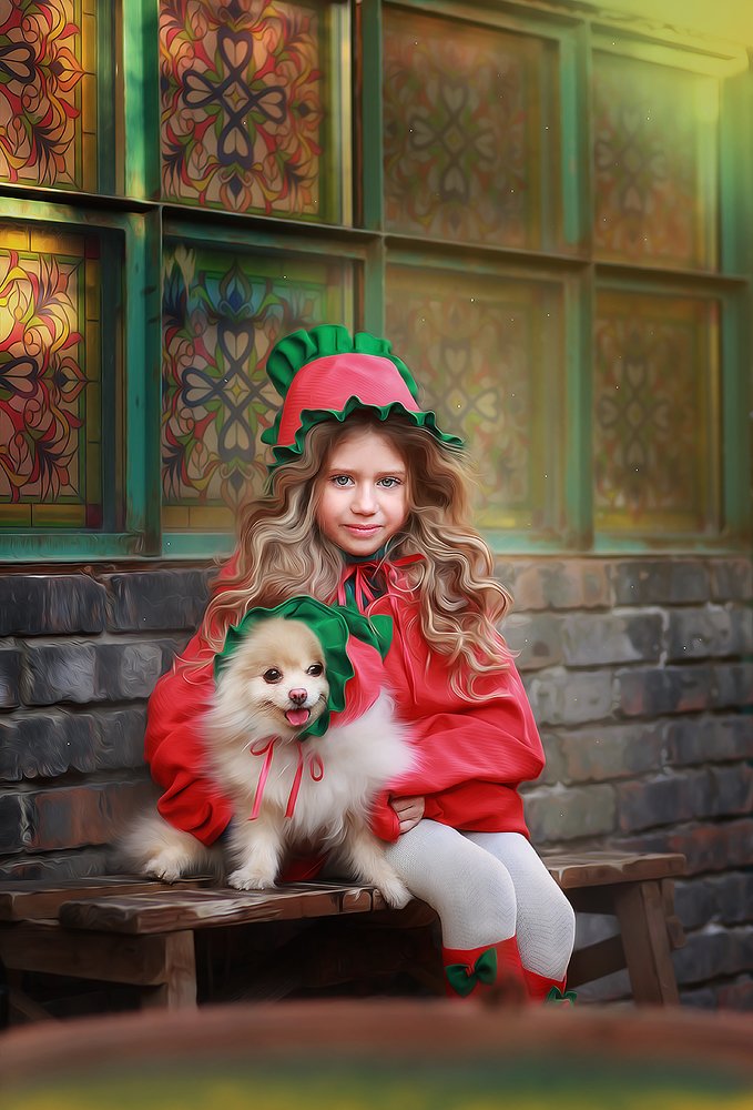 Девочка с волшебной собачкой .