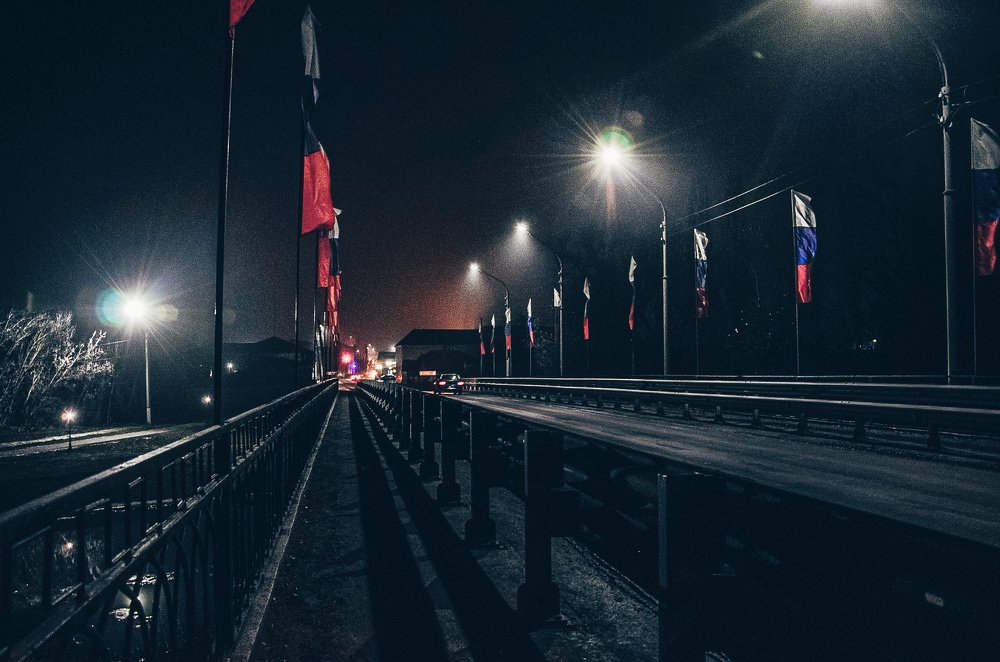 Ночной и туманный город Бутурлиновка