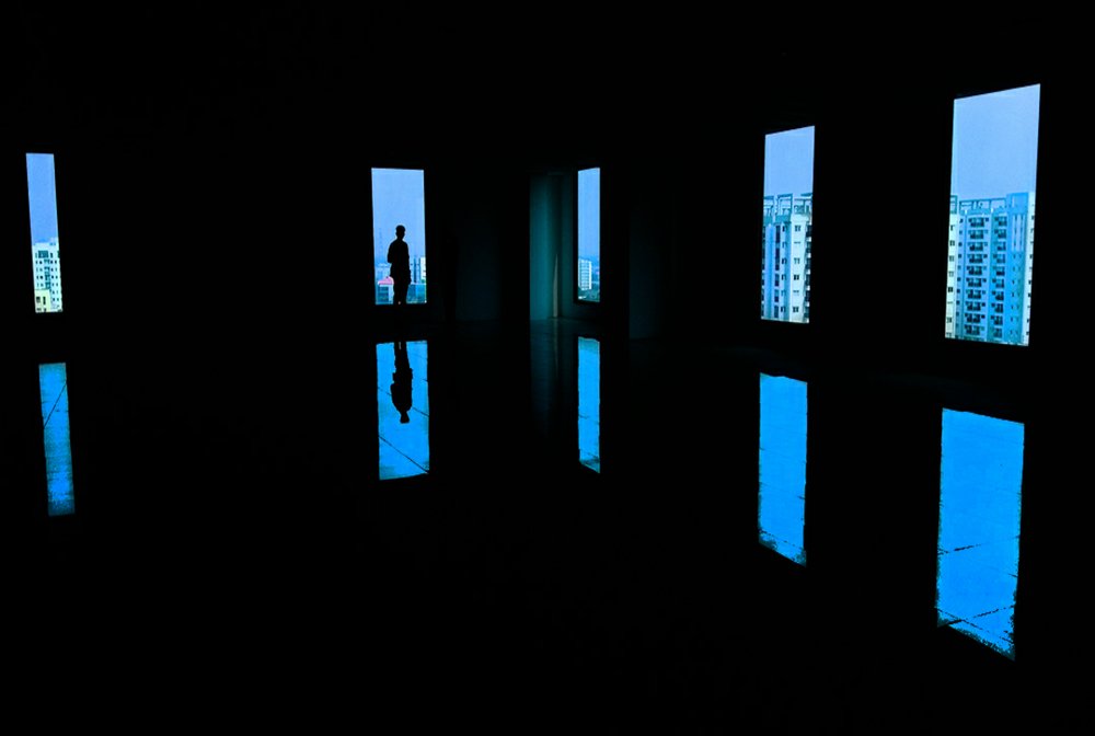 Refelction of windows pattern.