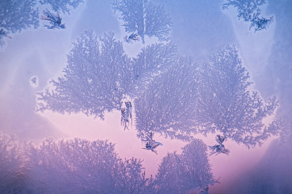 Morning ice on the window