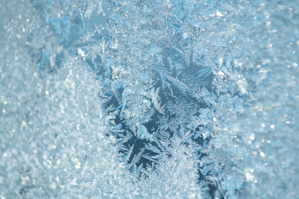 Morning ice on the window
