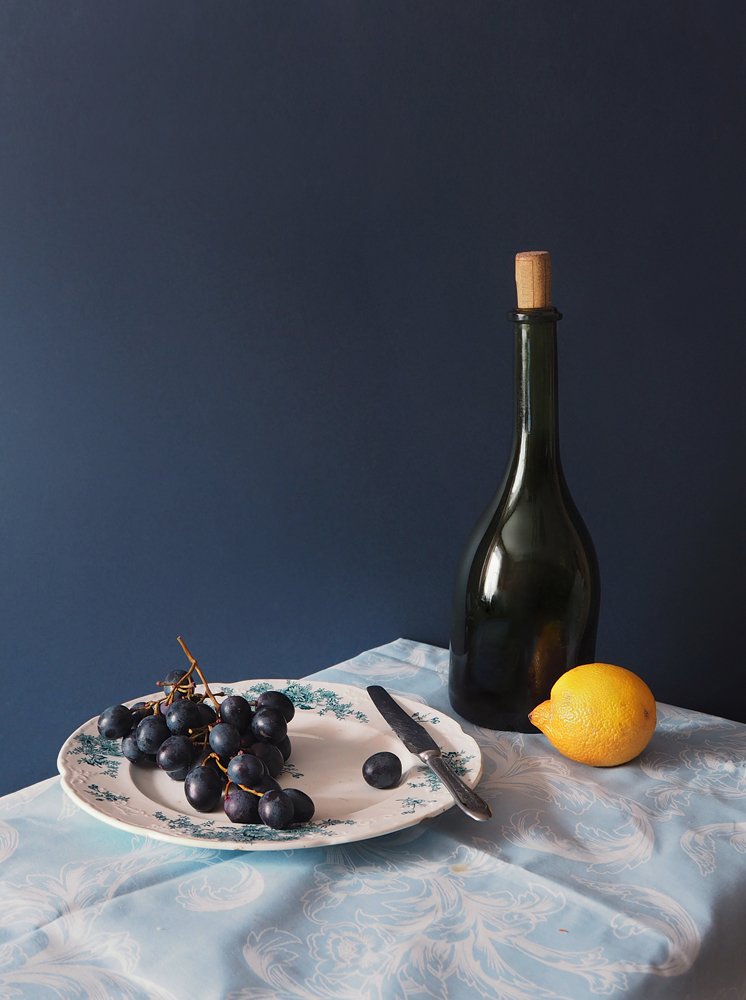 Вино, виноград, лимон