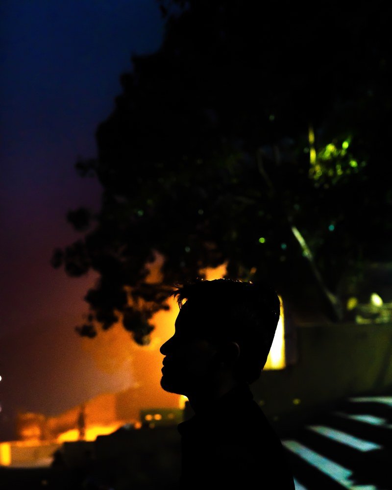 Silhouette At  Ghat!