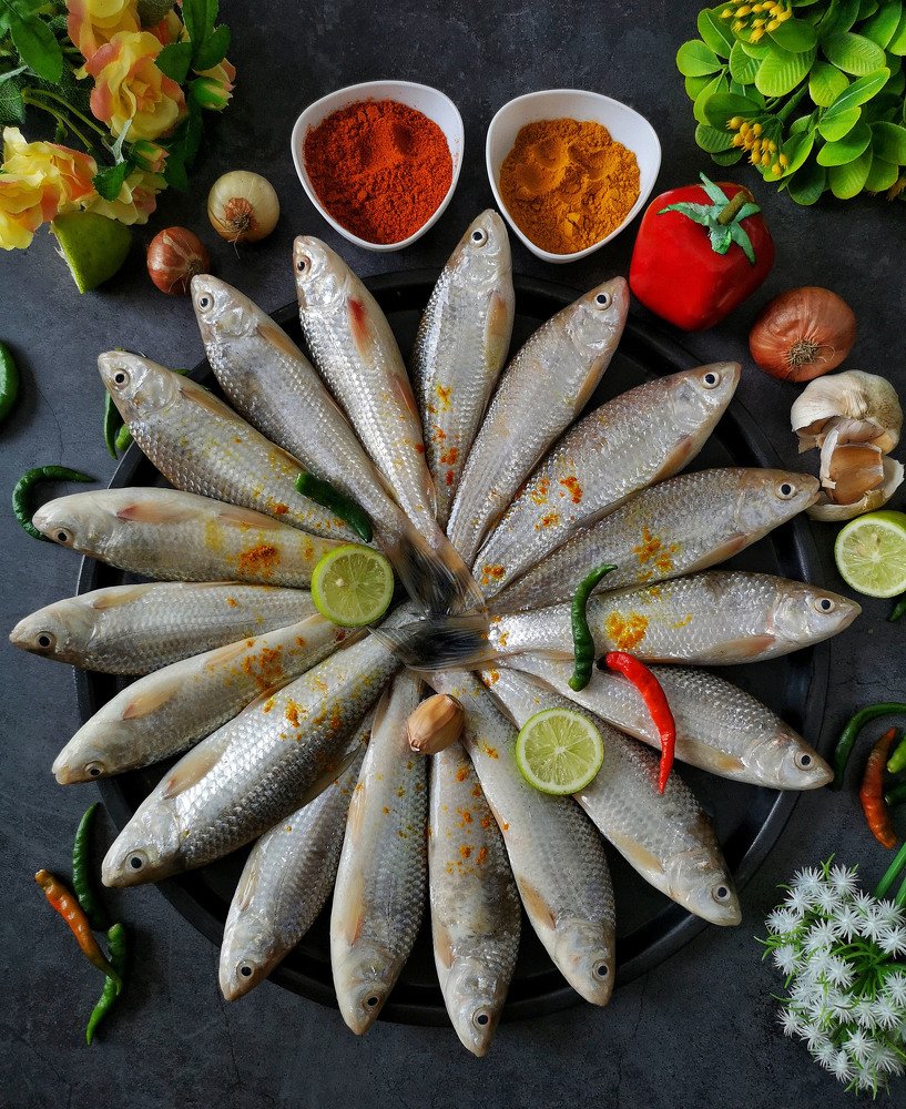 Plate full of fishes