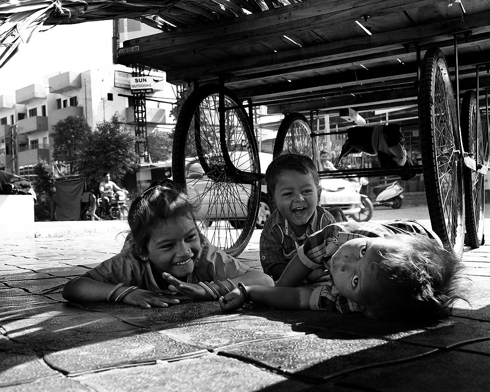 Three happy children