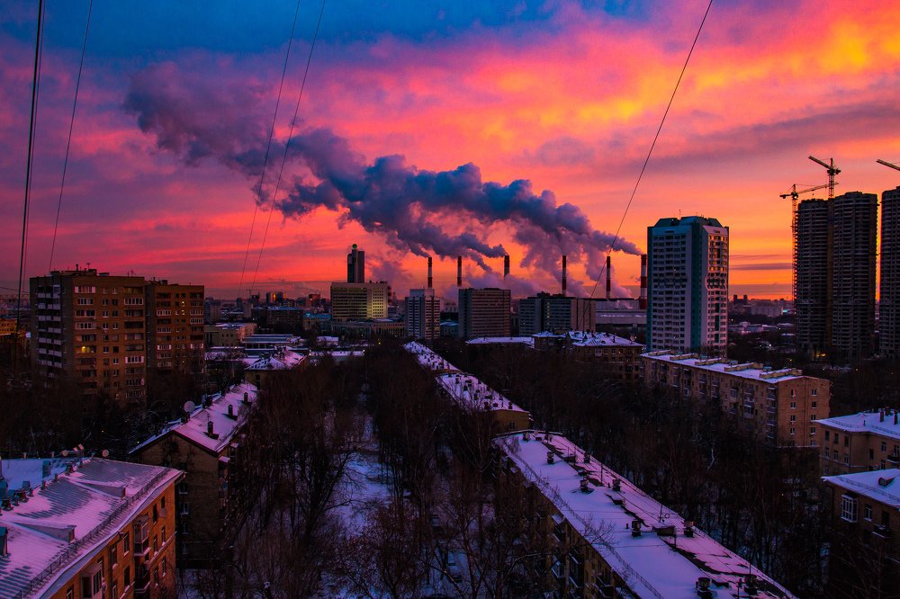 Зимний закат Москвы