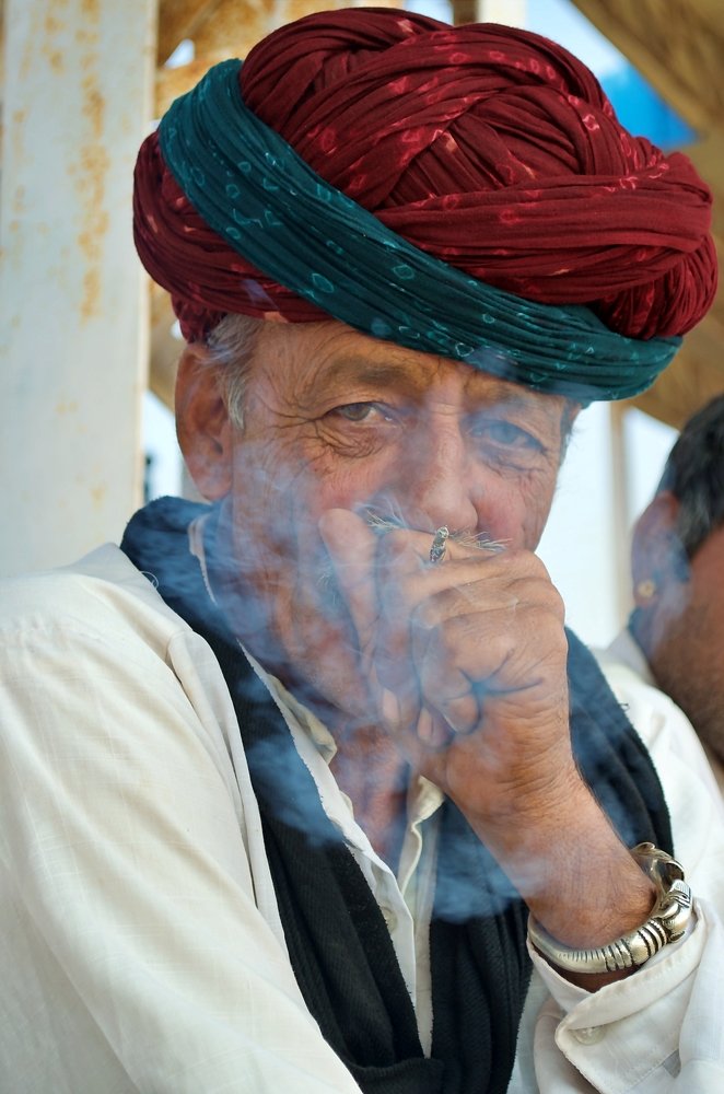 Smoking Old Man from Pushkar