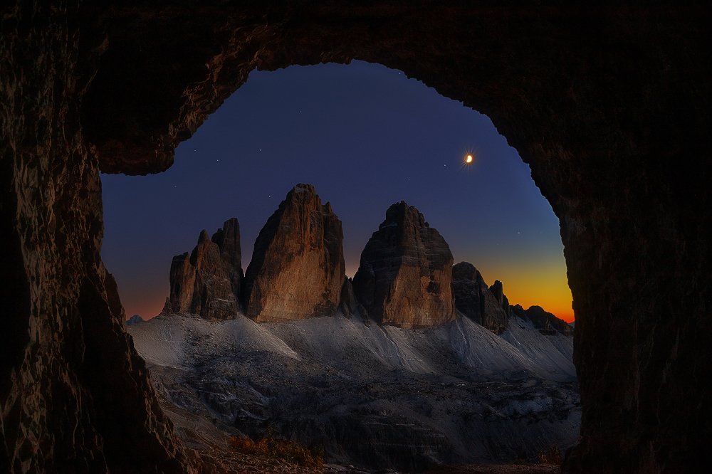 Tre Cime after sunset