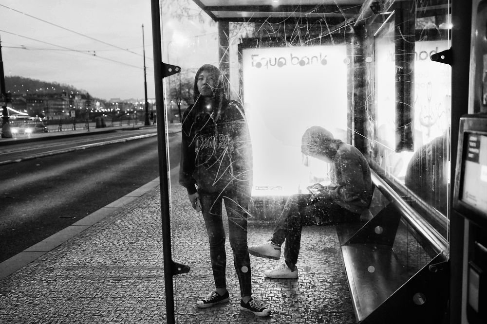 Waiting for the tram