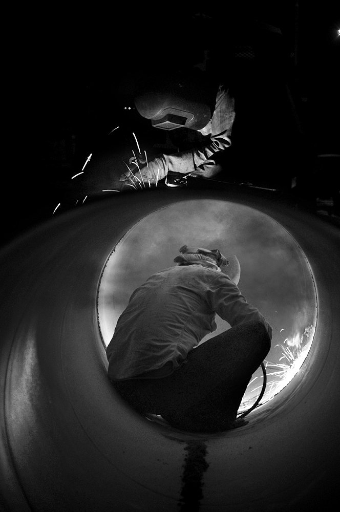 Pipe workers