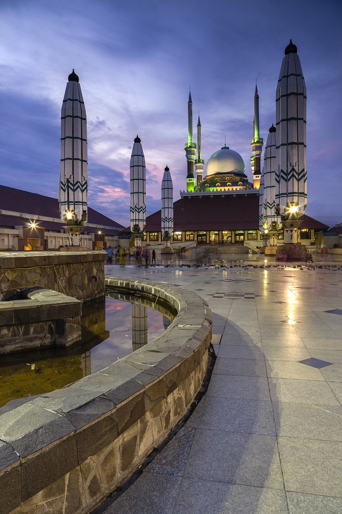 The Great Mosque of Central Java at twilight