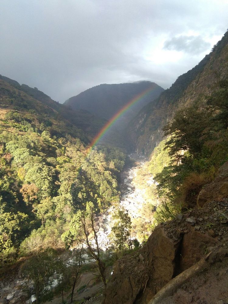 Rainbow in Nepali Mountain