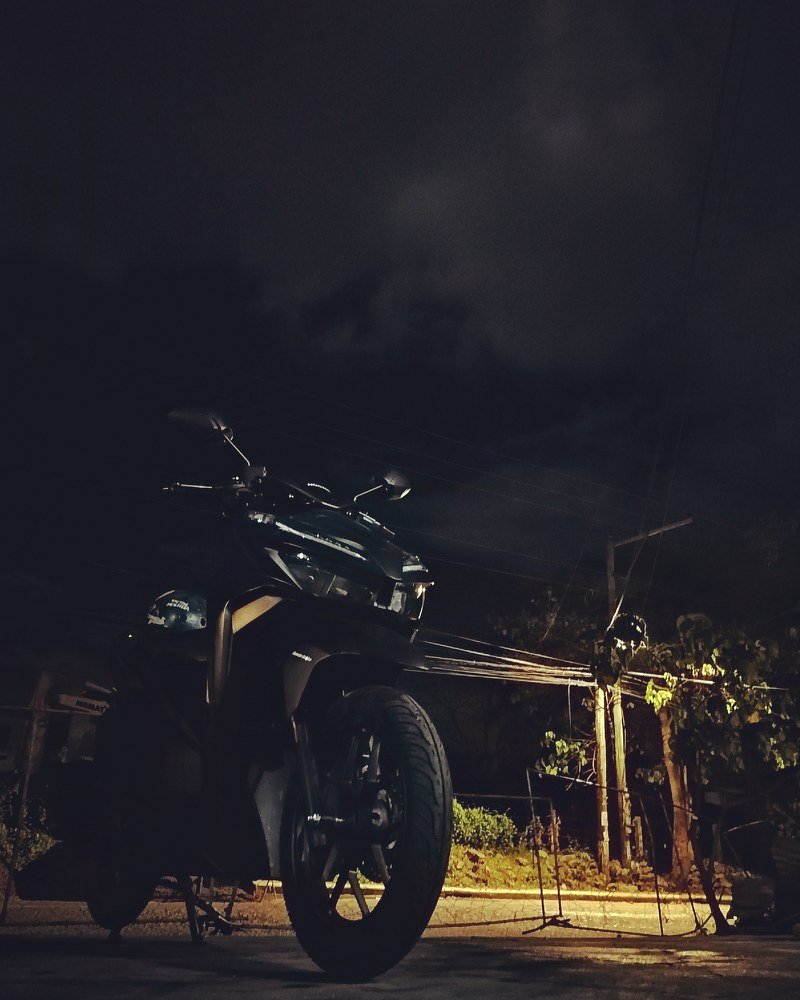 My scooter at night